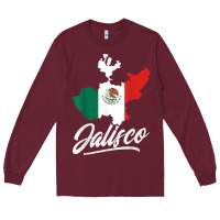 Burgundy Mexico Jalisco Mexican Flag Gift Long Sleeve Tee - trangStudio
