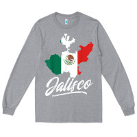 Heather Grey Mexico Jalisco Mexican Flag Gift Long Sleeve Tee - trangStudio