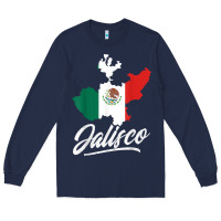 Navy Mexico Jalisco Mexican Flag Gift Long Sleeve Tee - trangStudio