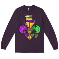 Plum fleur de lis Long Sleeve Tee - OliviaCreatesArt