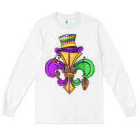White fleur de lis Long Sleeve Tee - OliviaCreatesArt