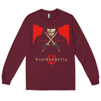 Burgundy V For Vendetta Freedom Forever Long Sleeve Tee - trangStudio