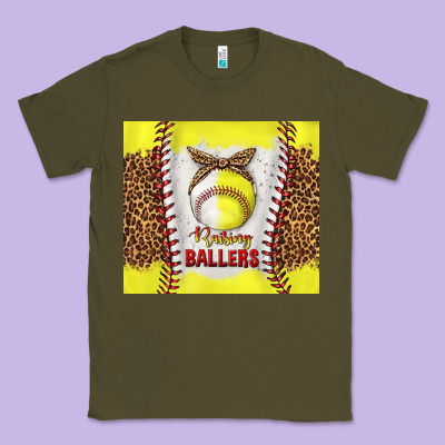 Raising Ballers With Baseball And Softball Leopard Tumbler Tbs Classic Tee Designed By Tumblerdesignbyshophia