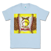 Dusty Blue raising ballers with baseball and softball leopard tumbler tbs Classic Tee - TumblerDesignByShophia