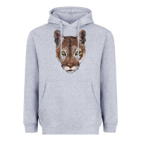 Heather Grey florida panther  face Heavyweight Hoodie - BarkalooDesign