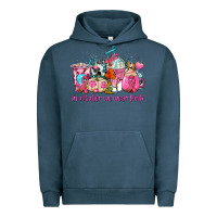 Pigment Midnight Navy western cancer  in october we wear pink coffee cups with ribbons Urban Hoodie - AdoDesignShop