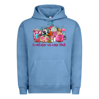 Pigment Pebble Blue western cancer  in october we wear pink coffee cups with ribbons Urban Hoodie - AdoDesignShop