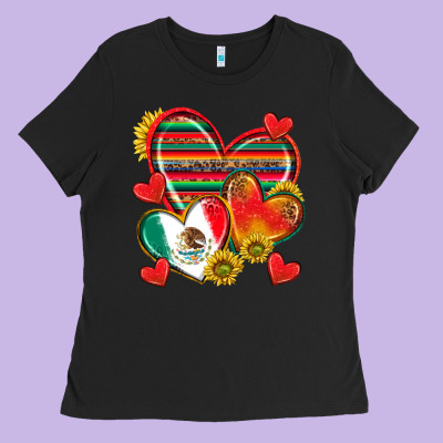 Mexican Hearts Ladies Tee Designed By Texasbilliewilder