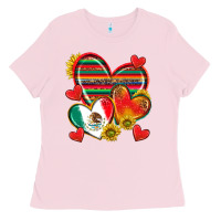 Bubblegum Pink Mexican Hearts Ladies Tee - texasbilliewilder