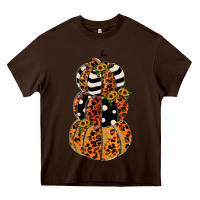Chocolate Brown leopard pumpkin polka dot sunflower Heavy Core Tee - JahusDesignShop