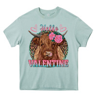 Arona hello valentine highland cow Heavy Core Tee - RanaPortraitStore