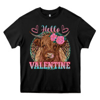 Black hello valentine highland cow Heavy Core Tee - RanaPortraitStore