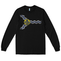 Black St Louis Missouri Flag Vintage Faded Home Family Long Sleeve Tee - trangStudio