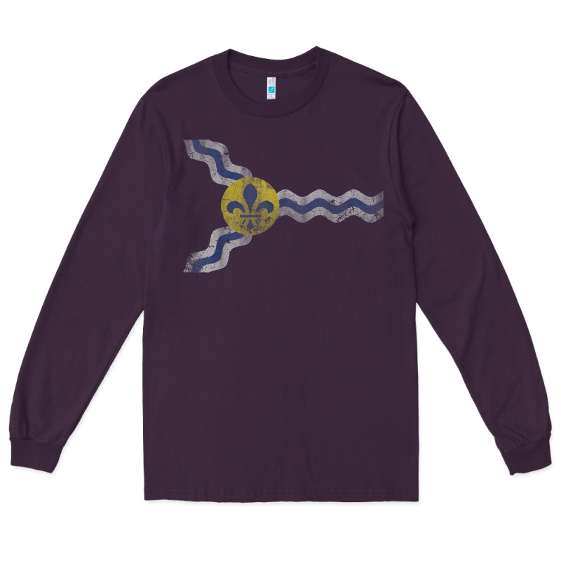 St Louis Missouri Flag Vintage Faded Home Family Long Sleeve Tee by trangStudio | Teevron