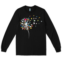 Black Womens Funny Dandelion Books Gift For Reading Lover Women Girls V-Neck Long Sleeve Tee - trangStudio