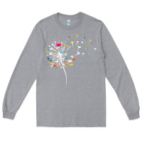 Heather Grey Womens Funny Dandelion Books Gift For Reading Lover Women Girls V-Neck Long Sleeve Tee - trangStudio