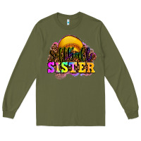 Army Green softball sister Long Sleeve Tee - OliviaCreatesArt