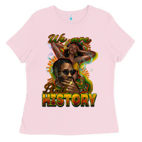 Bubblegum Pink we are black history Ladies Tee - NancyCooperArtShop