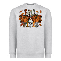 Heather Grey fall vibes Heavyweight Sweatshirt - SublimationCraftShop
