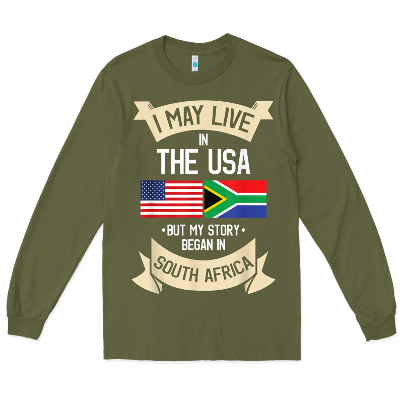 South Africa American Flag Usa South African Roots Gifts Long Sleeve Tee by trangStudio | Teevron
