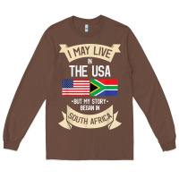 Chestnut South Africa American Flag USA South African Roots Gifts Long Sleeve Tee - trangStudio