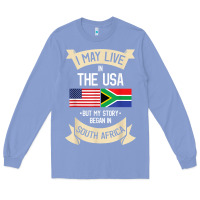 Colony Blue South Africa American Flag USA South African Roots Gifts Long Sleeve Tee - trangStudio