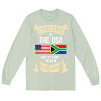 Matcha South Africa American Flag USA South African Roots Gifts Long Sleeve Tee - trangStudio