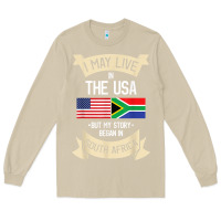 Mushroom South Africa American Flag USA South African Roots Gifts Long Sleeve Tee - trangStudio