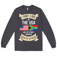 Smoke South Africa American Flag USA South African Roots Gifts Long Sleeve Tee - trangStudio