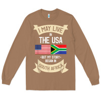 Toasted Coconut South Africa American Flag USA South African Roots Gifts Long Sleeve Tee - trangStudio