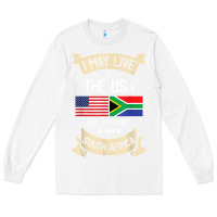 White South Africa American Flag USA South African Roots Gifts Long Sleeve Tee - trangStudio
