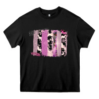 Black Purple Glitter Cowhide Pattern Brushstrokes Heavy Core Tee - Bettercallsaul
