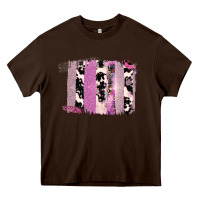 Chocolate Brown Purple Glitter Cowhide Pattern Brushstrokes Heavy Core Tee - Bettercallsaul