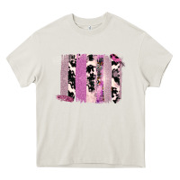 Cream Purple Glitter Cowhide Pattern Brushstrokes Heavy Core Tee - Bettercallsaul
