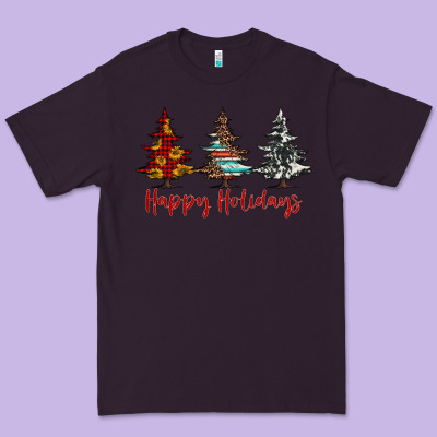 Happy Holidays Christmas Trees Premium Tee Designed By Jasminsmagicworld