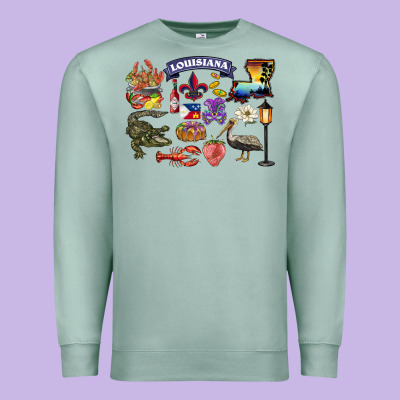 Preview Louisiana State Premium Sweatshirt Designed By Barkaloodesign