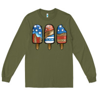 Army Green Patriotic Leopard Popsicles Long Sleeve Tee - Jasminsmagicworld