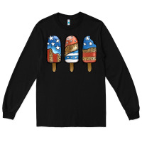 Black Patriotic Leopard Popsicles Long Sleeve Tee - Jasminsmagicworld