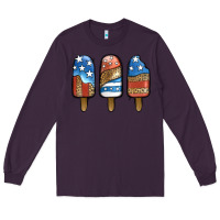 Plum Patriotic Leopard Popsicles Long Sleeve Tee - Jasminsmagicworld