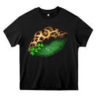 Black St. Patricks Day Leopard Lips Heavy Core Tee - Bettercallsaul