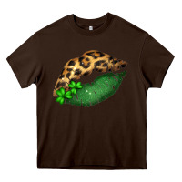 Chocolate Brown St. Patricks Day Leopard Lips Heavy Core Tee - Bettercallsaul