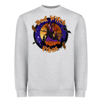 Heather Grey bad witch vibes Heavyweight Sweatshirt - SublimationCraftShop