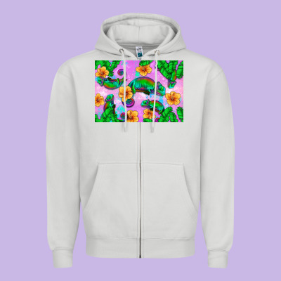 Chameleon Zipper Hoodie Designed By Artiststas