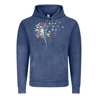 Vintage Denim Womens Funny Dandelion Books Gift For Reading Lover Women Girls V-Neck Vintage Hoodie - trangStudio