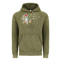 Vintage Olive Womens Funny Dandelion Books Gift For Reading Lover Women Girls V-Neck Vintage Hoodie - trangStudio