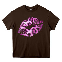 Chocolate Brown Pink Leopard Lips Heavy Core Tee - Bettercallsaul
