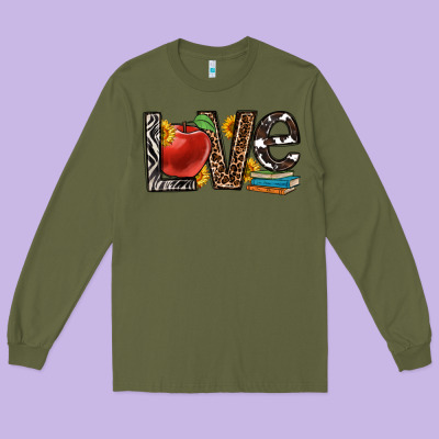 Love Teacher Long Sleeve Tee Designed By Oliviacreatesart
