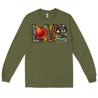 Army Green love teacher Long Sleeve Tee - OliviaCreatesArt