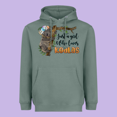 Just A Girl Who Loves Koalas Heavyweight Hoodie Designed By Barkaloodesign
