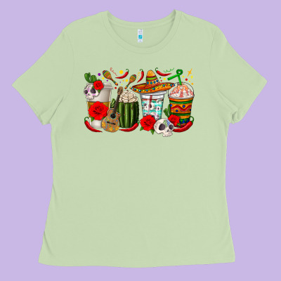 Hispanic Heritage Month Coffee Cups Ladies Tee Designed By Texasbilliewilder